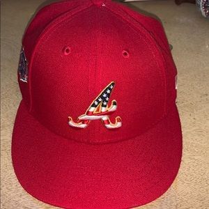 Atlanta Braves American flag hat